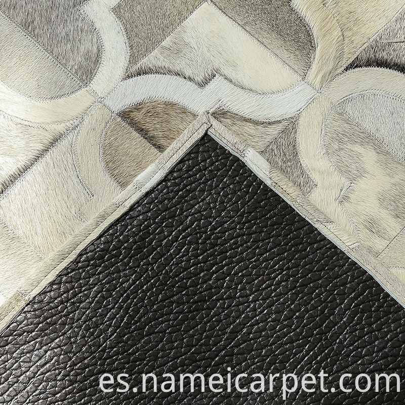 Luxury Cowhide Patchwork Leather Carpet Rugs
